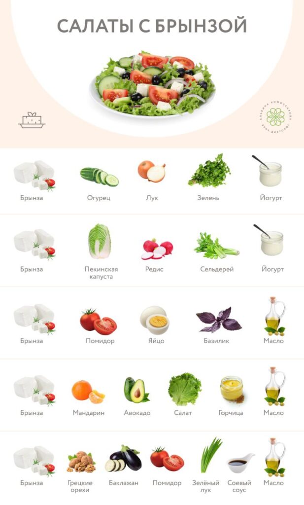 Салаты с брынзой: новые вкусные рецепты